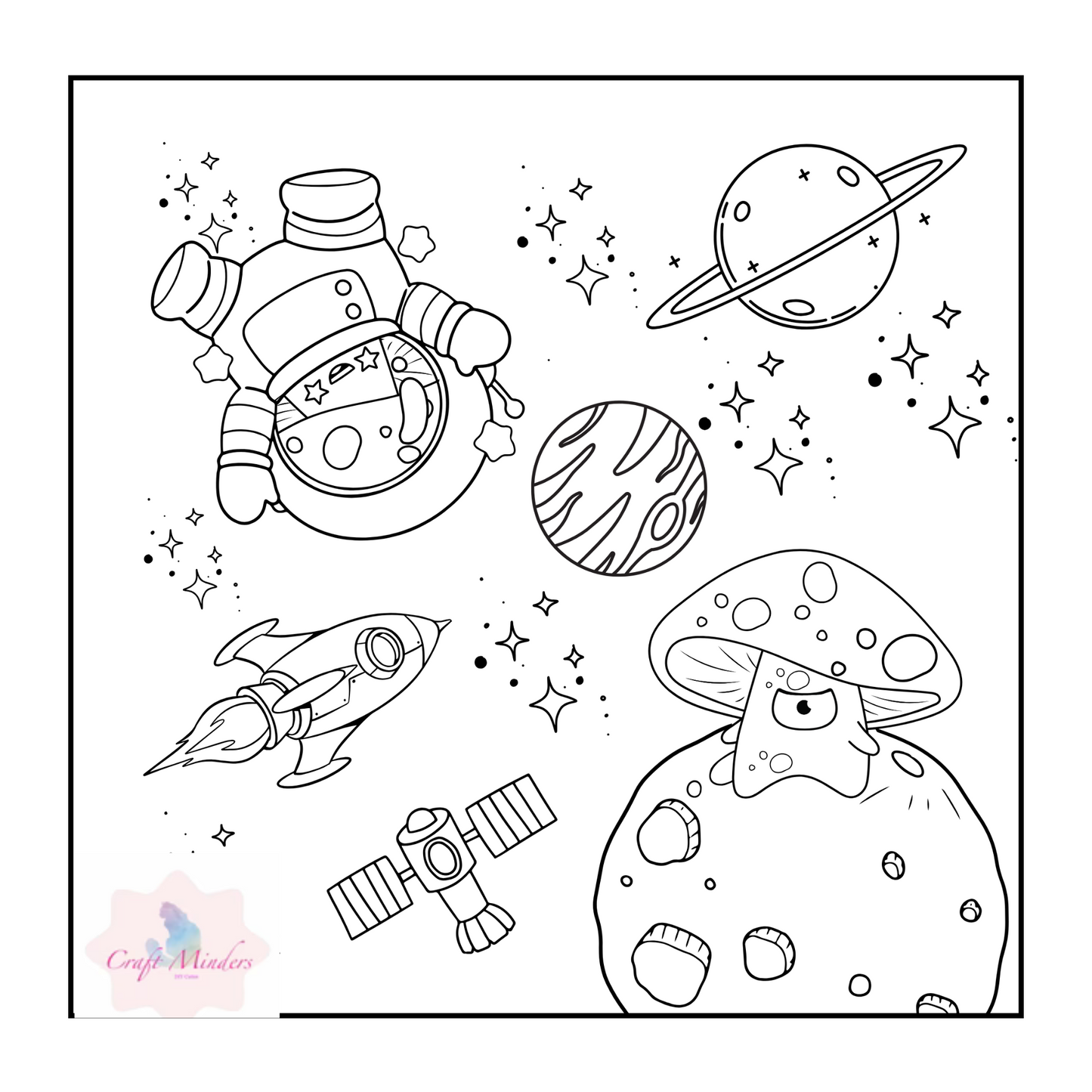 toadstool colouring pages ( digital )