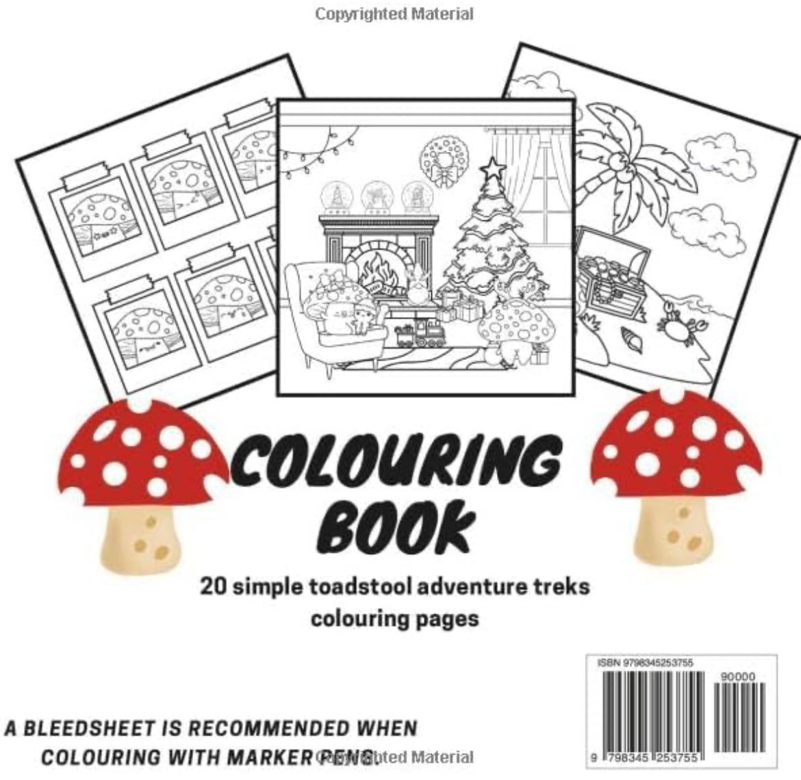 toadstool colouring pages ( digital )