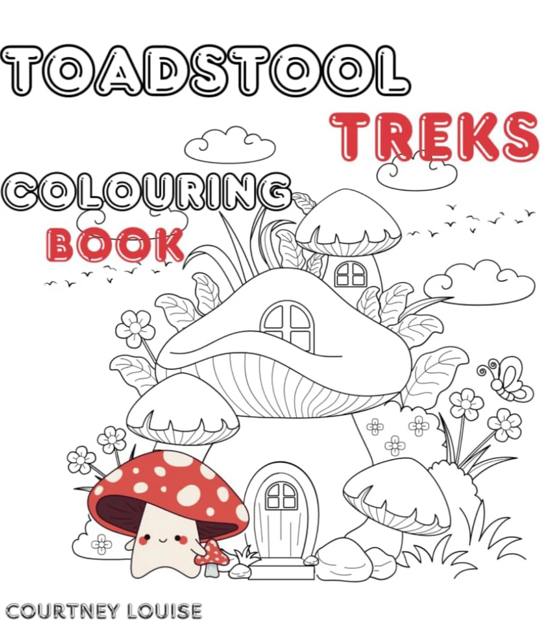 toadstool colouring pages ( digital )